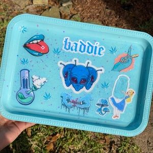 Monochromatic Blue Custom Rolling Tray